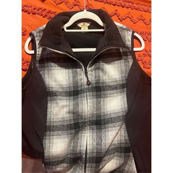Woolrich vest size large women's black white classic slimming zipper - Picture 6 of 13